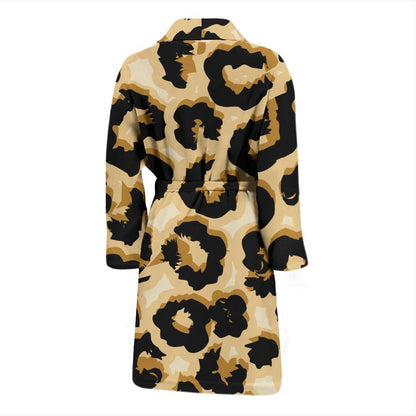Jaguar Skin Pattern Print Design 02 Men Bathrobe-JORJUNE.COM