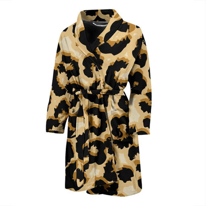 Jaguar Skin Pattern Print Design 02 Men Bathrobe-JORJUNE.COM