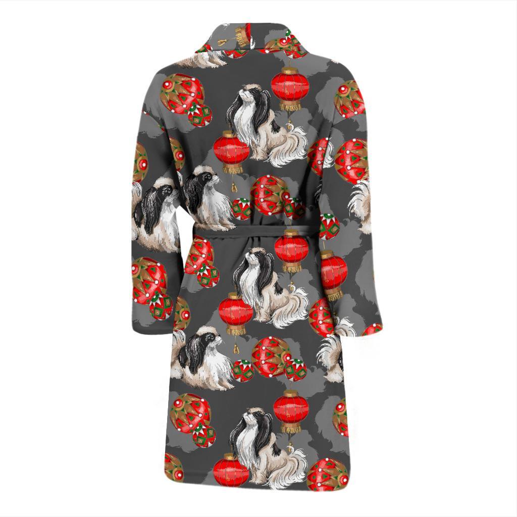 Japanese Chin Pattern Print Design 02 Men Bathrobe-JORJUNE.COM