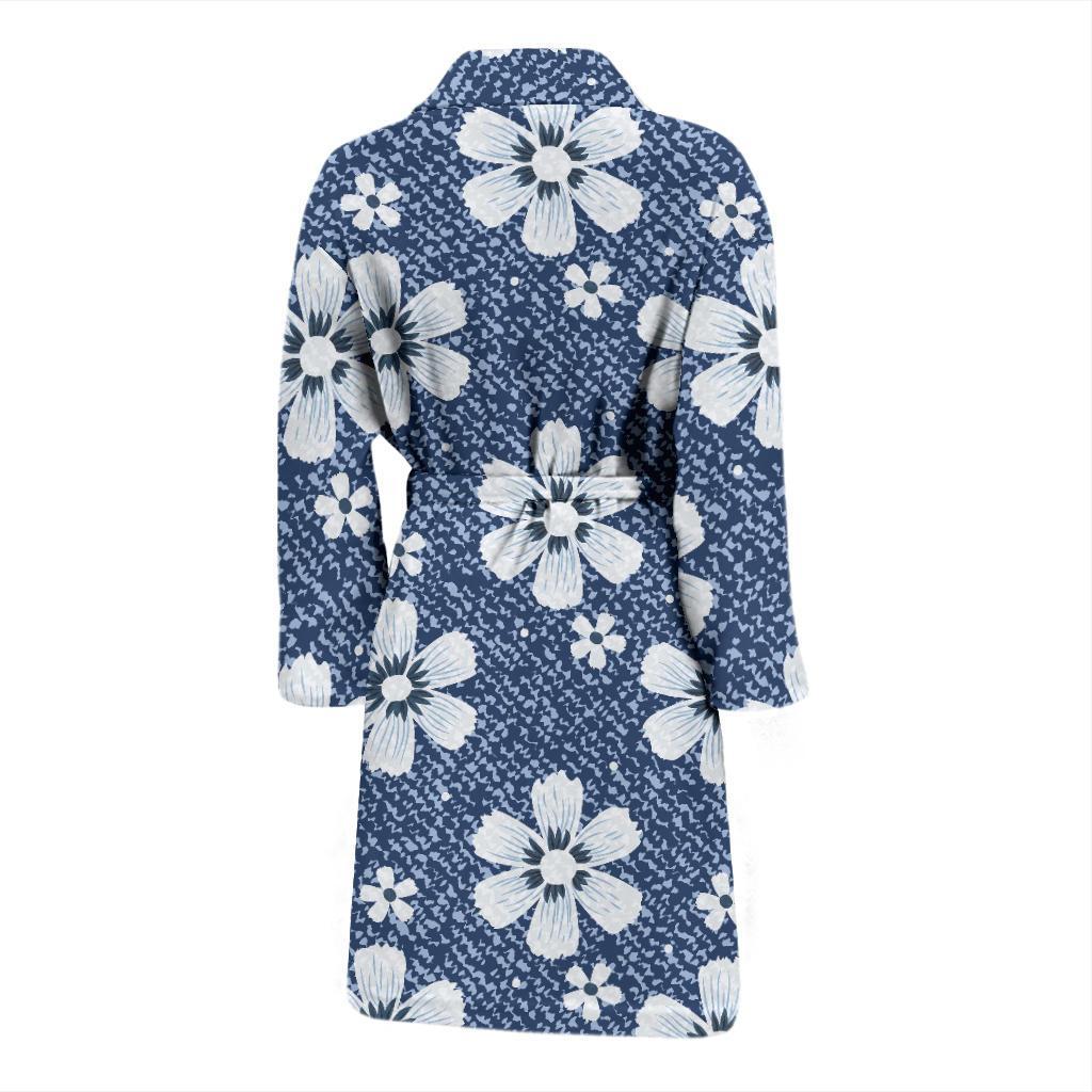 Jean Flower Pattern Print Design 03 Men Bathrobe-JORJUNE.COM