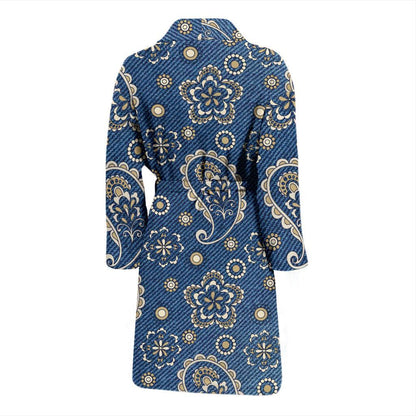 Jean Paisley Pattern Print Design 01 Men Bathrobe-JORJUNE.COM