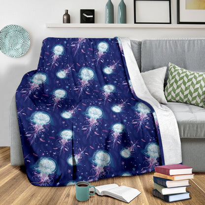 Jellyfish Cute Design Fleece Blanket