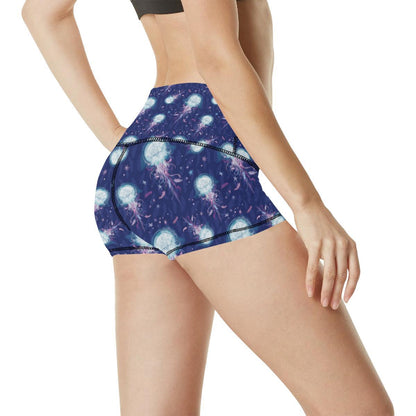 Jellyfish Cute Design High Waisted Spandex Shorts-JTAMIGO.COM