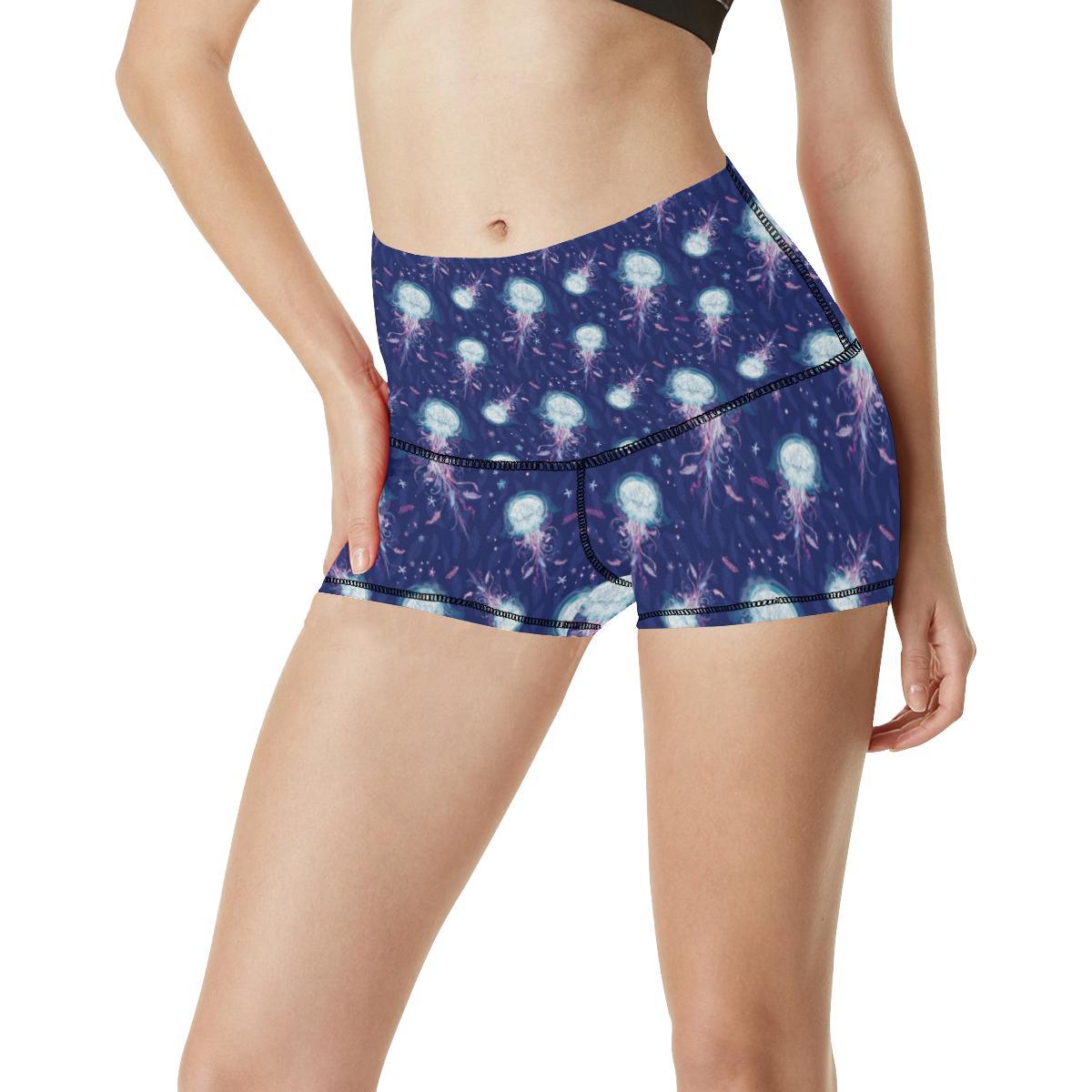 Jellyfish Cute Design High Waisted Spandex Shorts-JTAMIGO.COM