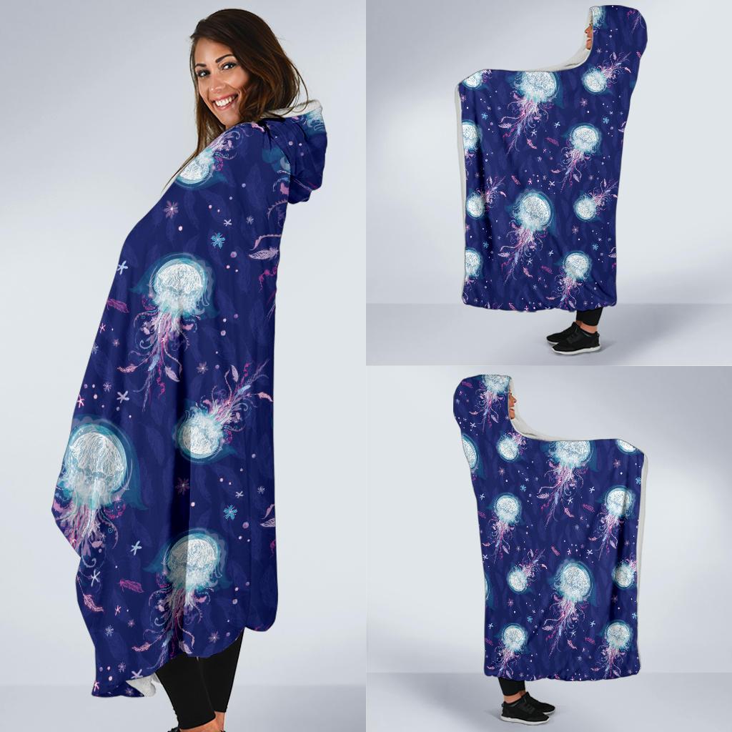 Jellyfish Cute Design Hooded Blanket-JTAMIGO.COM