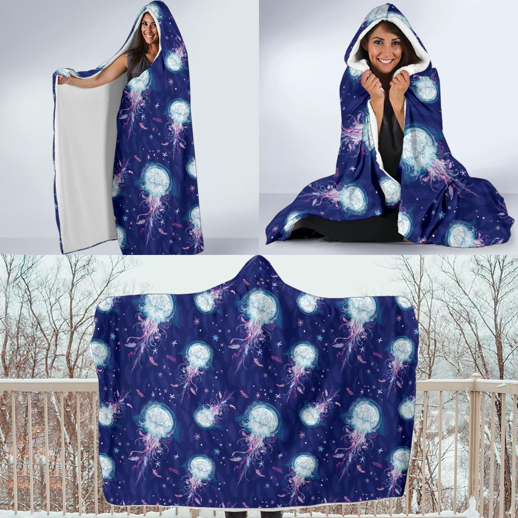Jellyfish Cute Design Hooded Blanket-JTAMIGO.COM