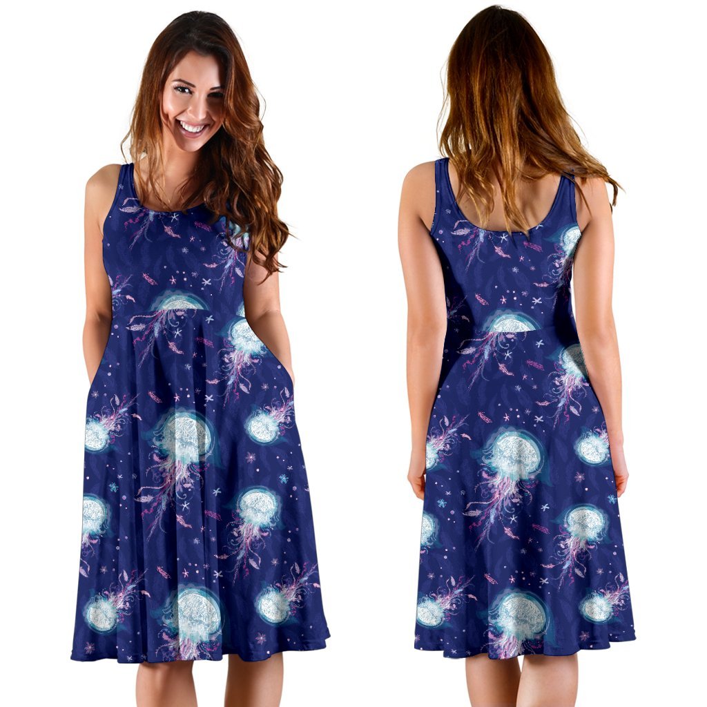 Jellyfish Cute Design Sleeveless Dress