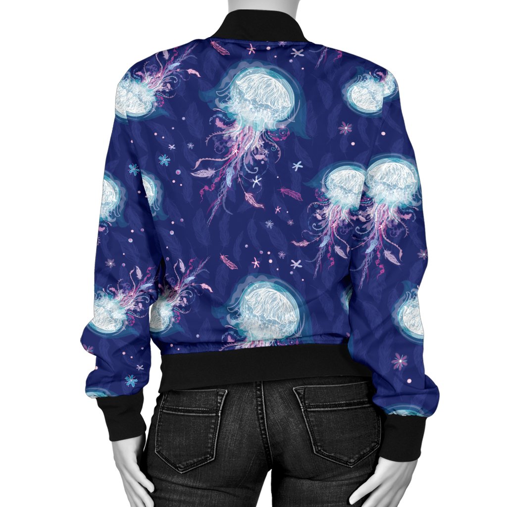 Jellyfish Cute Design Women Casual Bomber Jacket
