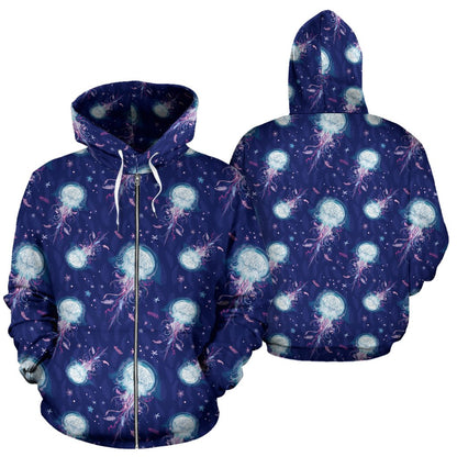 Jellyfish Cute Design Zip Up Hoodie