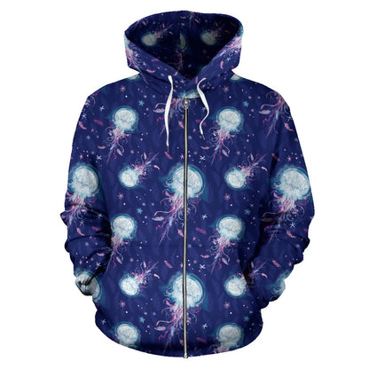 Jellyfish Cute Design Zip Up Hoodie