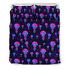 Jellyfish Neon Print Duvet Cover Bedding Set