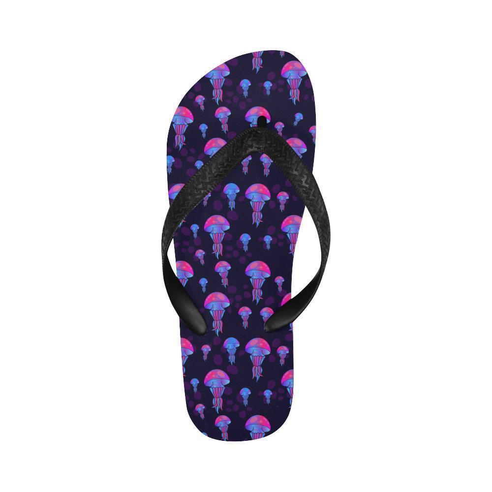 Jellyfish Neon Print Flip Flops-JTAMIGO.COM