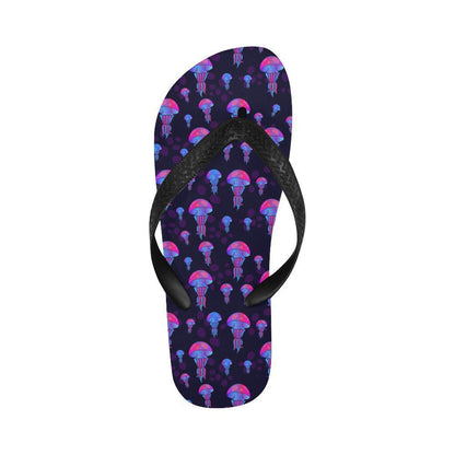Jellyfish Neon Print Flip Flops-JTAMIGO.COM