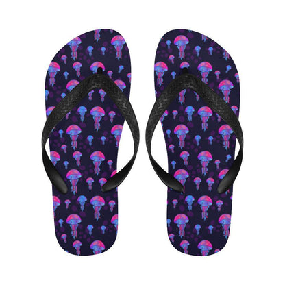 Jellyfish Neon Print Flip Flops-JTAMIGO.COM