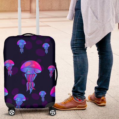 Jellyfish Neon Print Luggage Cover Protector