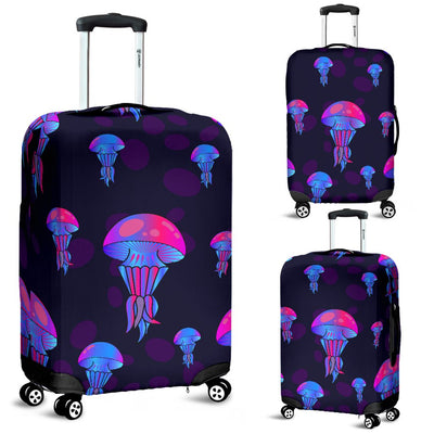 Jellyfish Neon Print Luggage Cover Protector