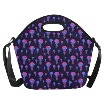 Jellyfish Neon Print Neoprene Lunch Bag (Model 1669)(Large)-JTAMIGO.COM