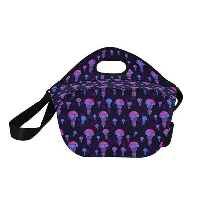 Jellyfish Neon Print Neoprene Lunch Bag (Model 1669)(Large)-JTAMIGO.COM