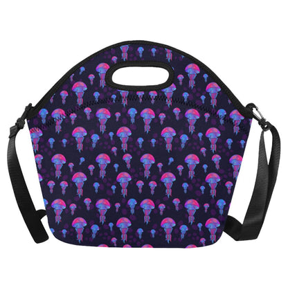 Jellyfish Neon Print Neoprene Lunch Bag (Model 1669)(Large)-JTAMIGO.COM