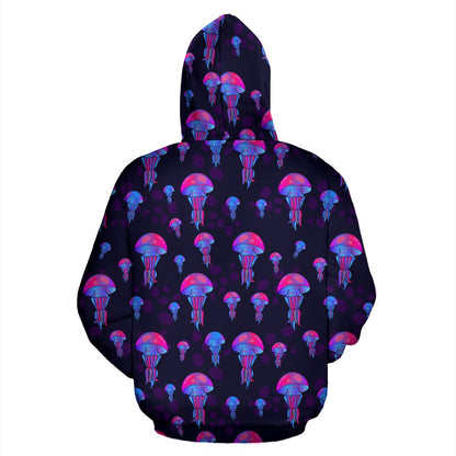 Jellyfish Neon Print Pullover Hoodie