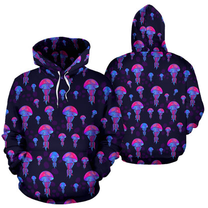 Jellyfish Neon Print Pullover Hoodie
