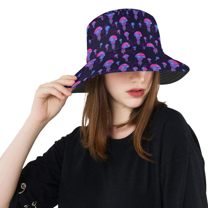 Jellyfish Neon Print Unisex Bucket Hat