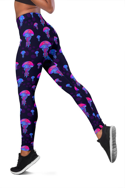Jellyfish Neon Print Women Leggings