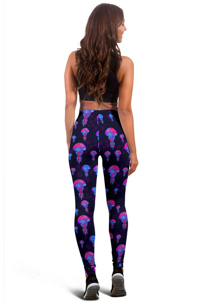 Jellyfish Neon Print Women Leggings