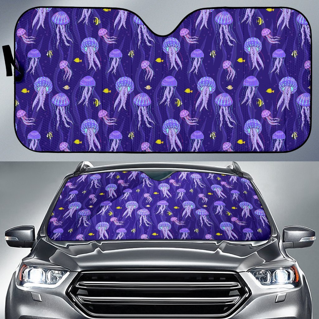 Jellyfish Style Print Car Sun Shade For Windshield