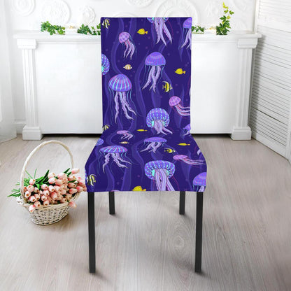 Jellyfish Style Print Dining Chair Slipcover-JTAMIGO.COM