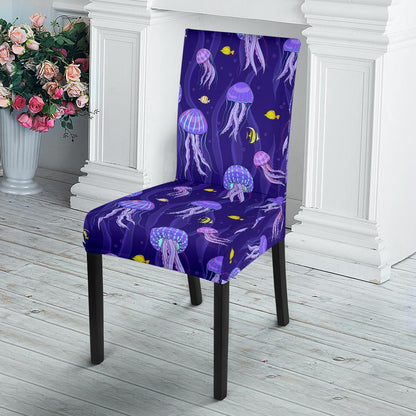 Jellyfish Style Print Dining Chair Slipcover-JTAMIGO.COM