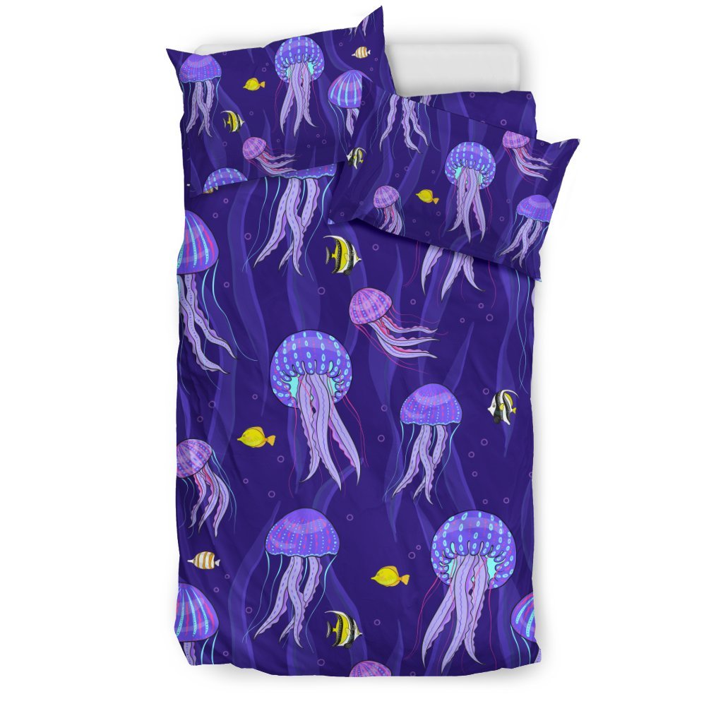 Jellyfish Style Print Duvet Cover Bedding Set