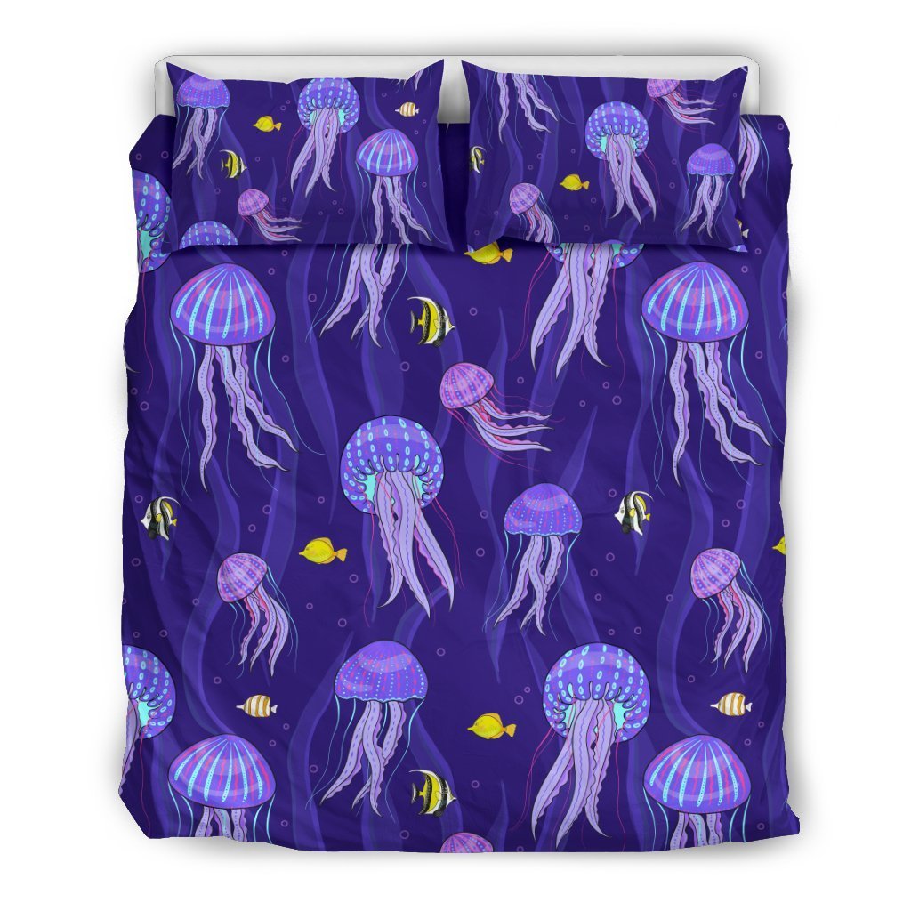 Jellyfish Style Print Duvet Cover Bedding Set