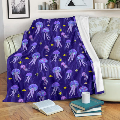 Jellyfish Style Print Fleece Blanket