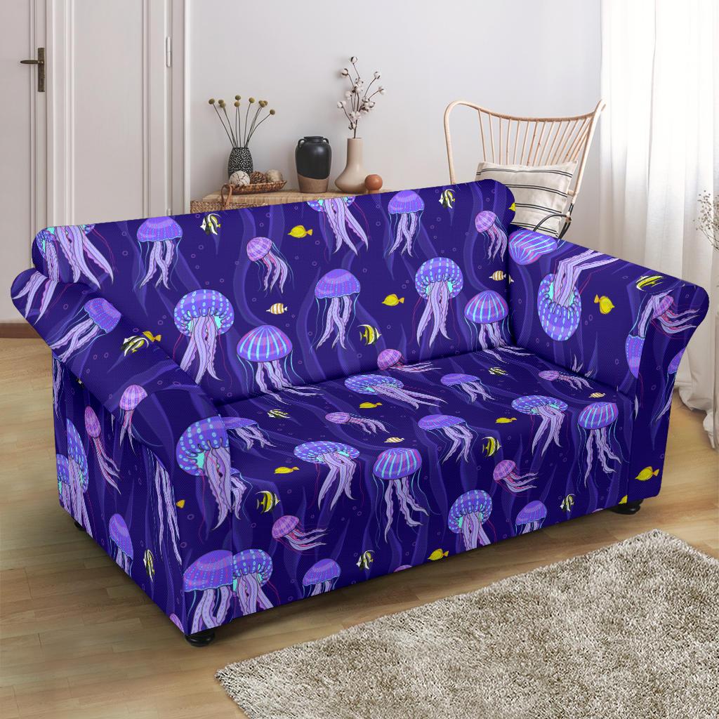 Jellyfish Style Print Loveseat Slipcover-JTAMIGO.COM