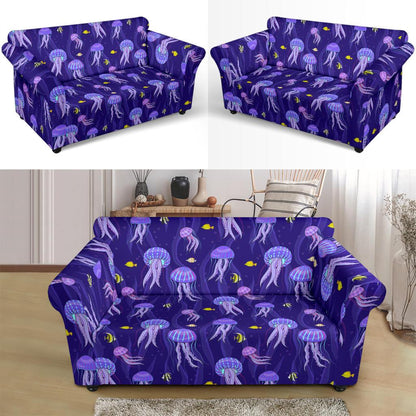 Jellyfish Style Print Loveseat Slipcover-JTAMIGO.COM