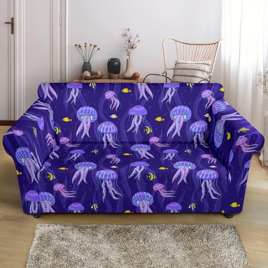 Jellyfish Style Print Loveseat Slipcover-JTAMIGO.COM
