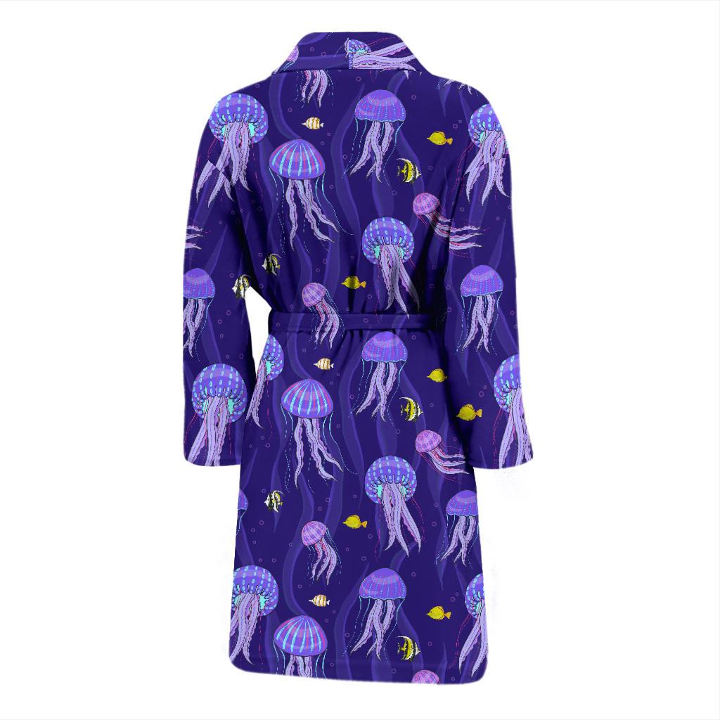 Jellyfish Style Print Men Bath Robe-JTAMIGO.COM