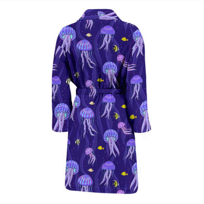 Jellyfish Style Print Men Bath Robe-JTAMIGO.COM