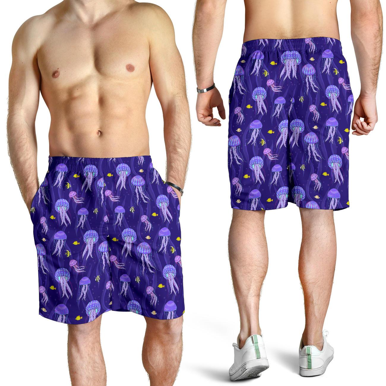 Jellyfish Style Print Mens Shorts-JTAMIGO.COM