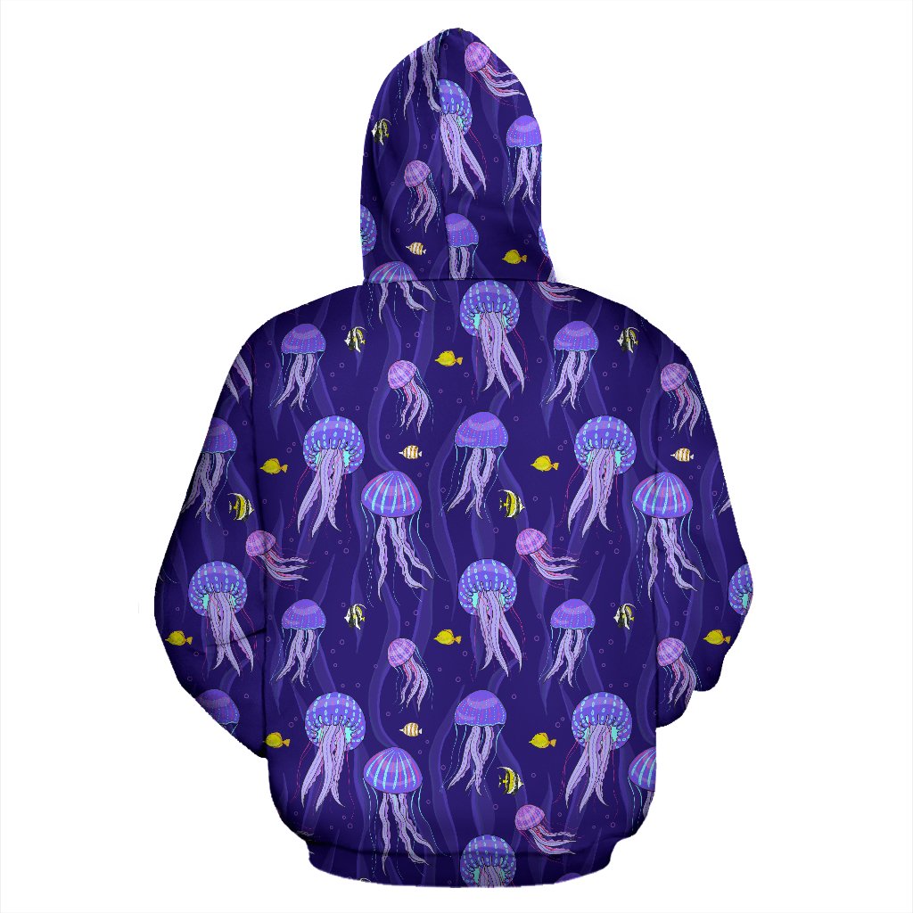 Jellyfish Style Print Pullover Hoodie