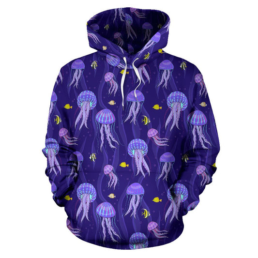 Jellyfish Style Print Pullover Hoodie