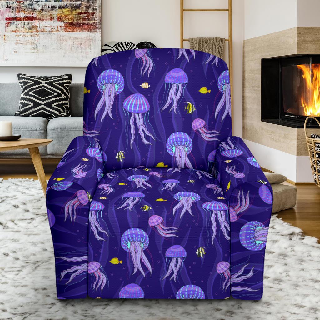 Jellyfish Style Print Single Sofa Slipcover -JTAMIGO.COM
