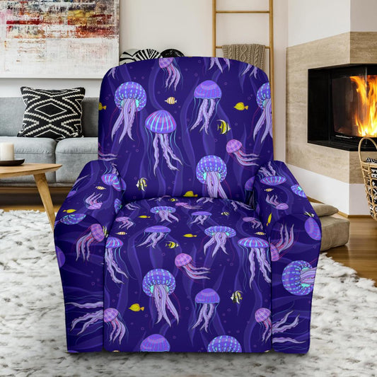 Jellyfish Style Print Single Sofa Slipcover -JTAMIGO.COM