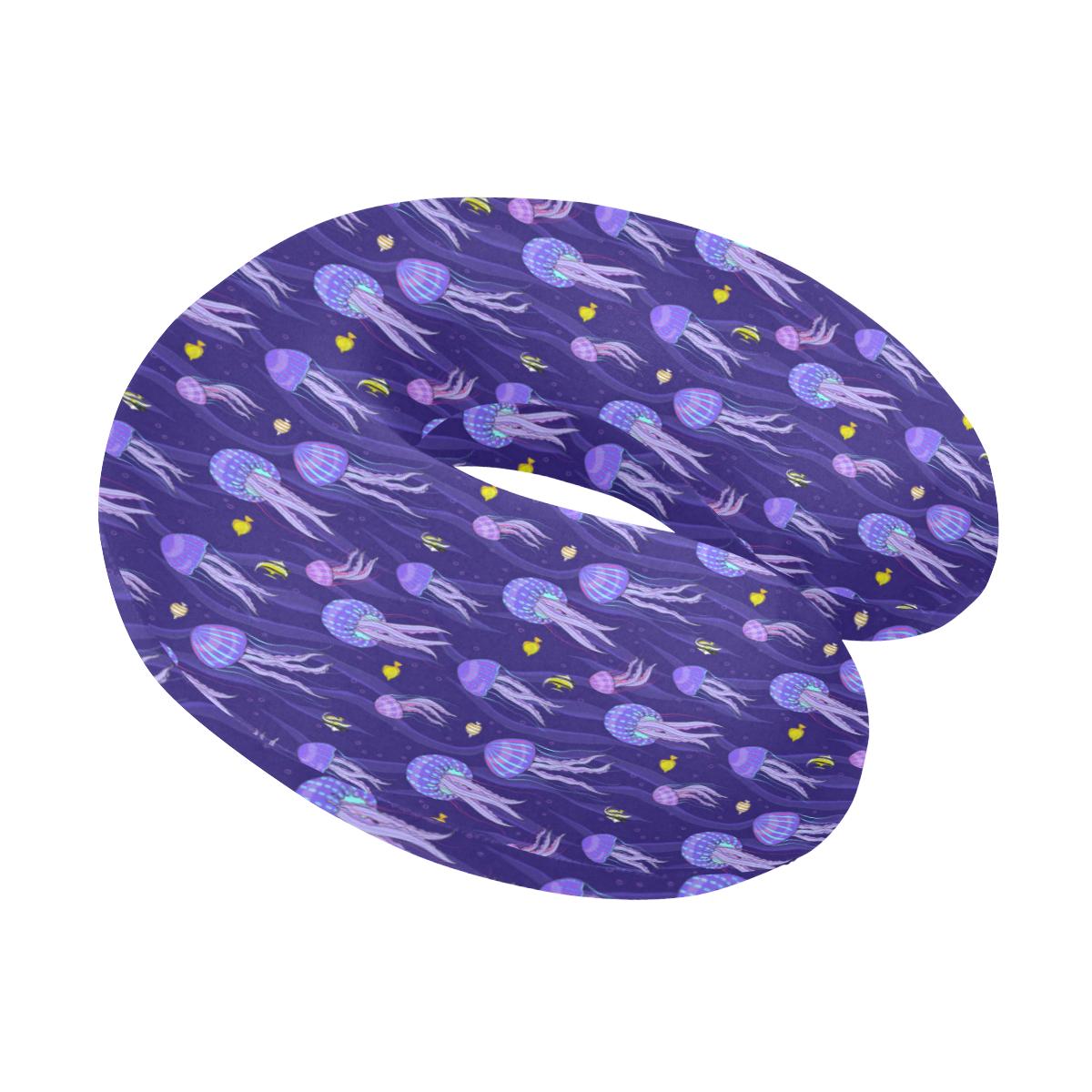 Jellyfish Style Print U-Shaped Travel Neck Pillow-JTAMIGO.COM