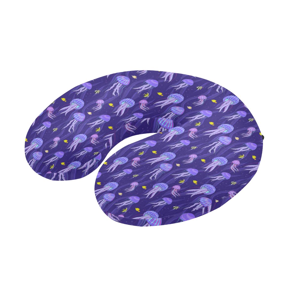 Jellyfish Style Print U-Shaped Travel Neck Pillow-JTAMIGO.COM