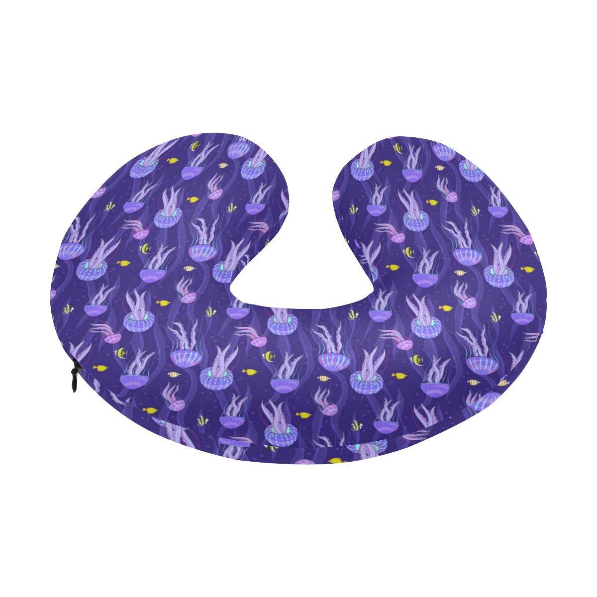 Jellyfish Style Print U-Shaped Travel Neck Pillow-JTAMIGO.COM