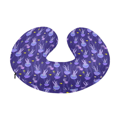 Jellyfish Style Print U-Shaped Travel Neck Pillow-JTAMIGO.COM