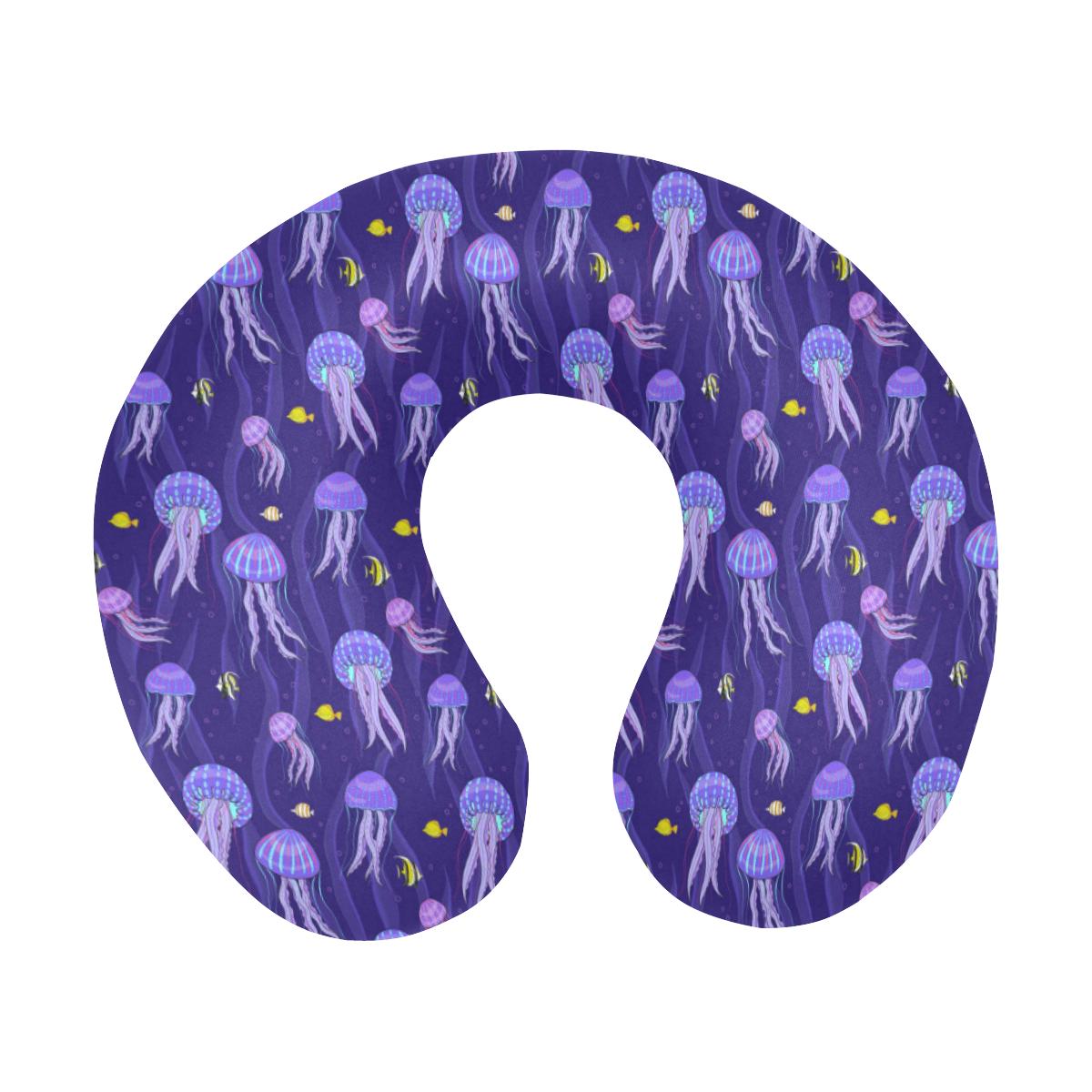 Jellyfish Style Print U-Shaped Travel Neck Pillow-JTAMIGO.COM