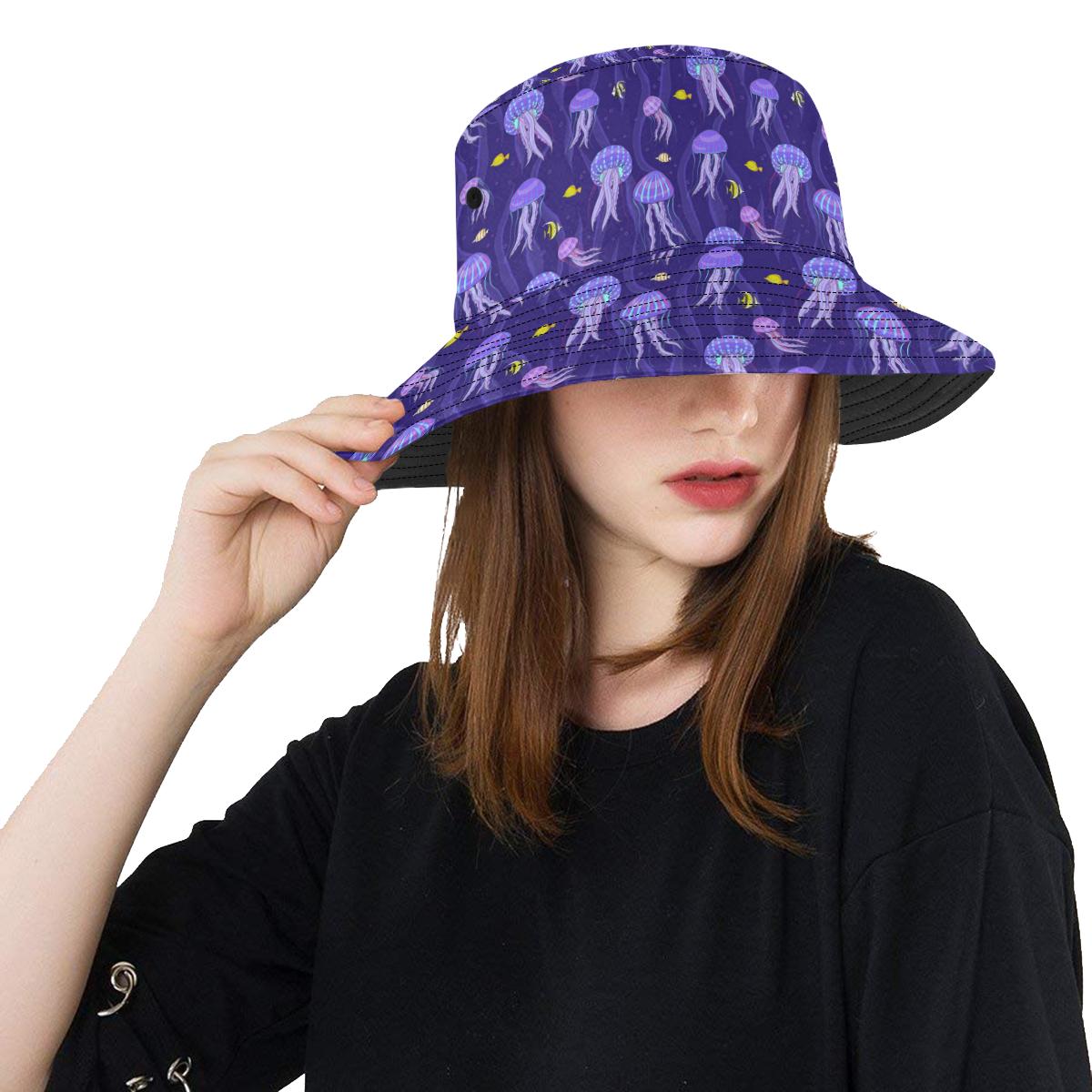 Jellyfish Style Print Unisex Bucket Hat